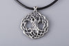 Tree of Life Yggdrasil Silver Pendant - Norse Wolves