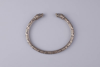 Viking Bronze Bracelet with Dragon's Heads - Norse Wolves