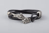 Leather Bracelet with Maori Silvered Bronze Hammerhead Shark - Norse Wolves