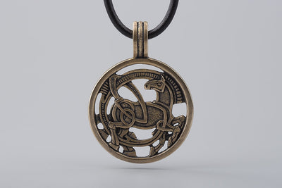 Odin's Horse Sleipnir Bronze Pendant - Norse Wolves