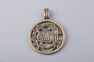 Odin's Horse Sleipnir Bronze Pendant - Norse Wolves
