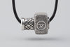 Thor’s Hammer with Thurisaz Silver Pendant - Norse Wolves