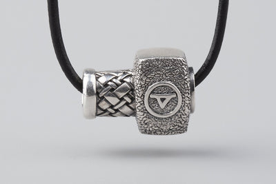 Thor’s Hammer with Thurisaz Silver Pendant - Norse Wolves
