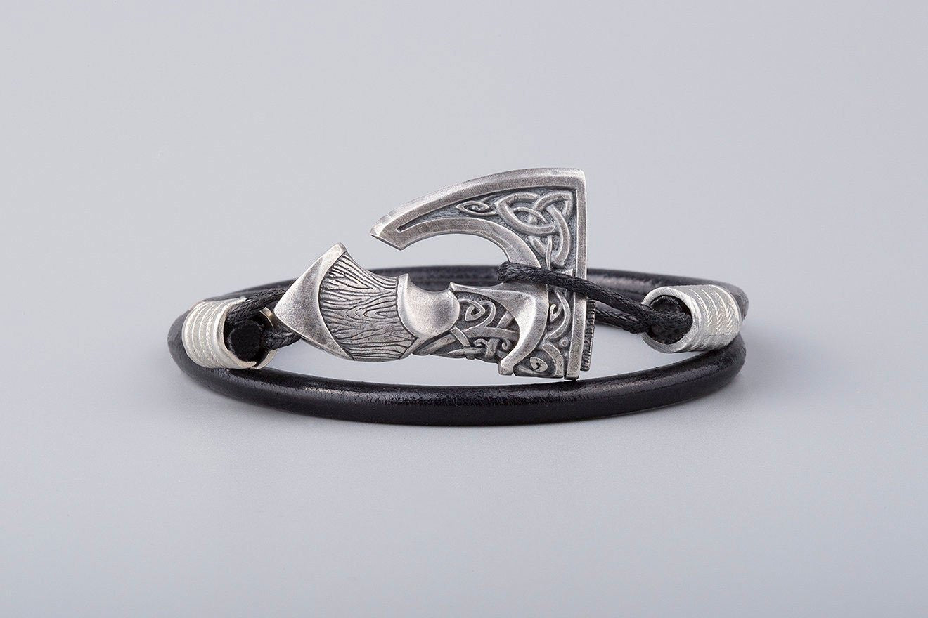 New Viking Axe Wrap Paracord Bracelets Men Mjolnir Hammer Nordic Runes  Bracelet | eBay