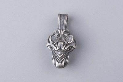 Wolf Fenrir Silvered Bronze Pendant - Norse Wolves
