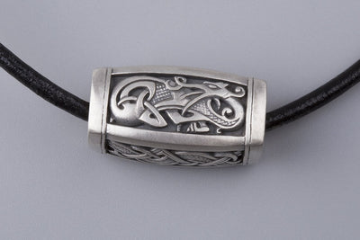 Odin with Ravens/ Fenrir/ Jormungand Silver Pendant - Norse Wolves