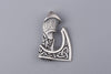 Viking Big Axe Silvered Bronze Pendant - Norse Wolves