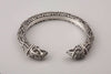 Pewter Bracelet with Odin's Ravens Heads - Norse Wolves