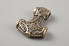 Thor’s Hammer with Odin and Ravens Bronze Pendant - Norse Wolves