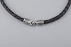 Genuine Braided Leather Cord With Silver Clasp - Norse Wolves