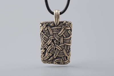 Viking Bronze Pendant in Mammen Style - Norse Wolves