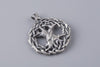Tree of Life Yggdrasil Silver Pendant - Norse Wolves