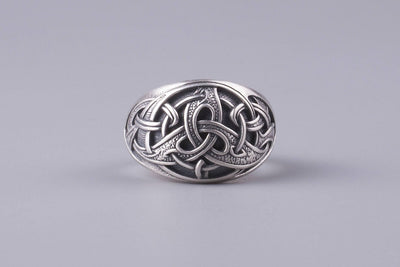 Triquetra Silver Ring - Norse Wolves