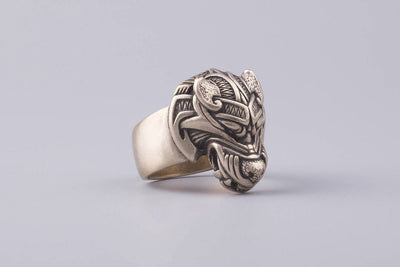 Wolf Fenrir Bronze Ring - Norse Wolves