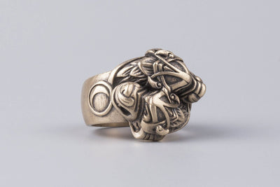 Scoll and Hati Wolves Bronze Ring - Norse Wolves