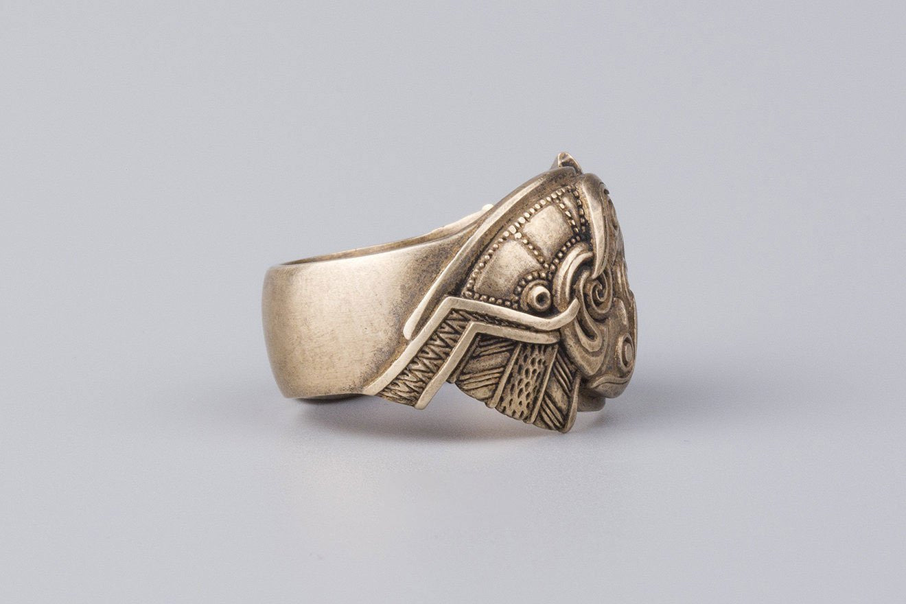 Odin's ravens Bronze Ring, Handmade