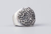 Tree of Life Yggdrasil Viking Silvered Bronze Ring - Norse Wolves
