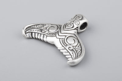 Whale's Tail Maori Silver Pendant - Norse Wolves