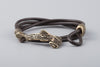 Leather Bracelet with Maori Bronze Hammerhead Shark - Norse Wolves