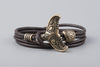 Leather Bracelet with Maori Bronze Whale's Tail - Norse Wolves