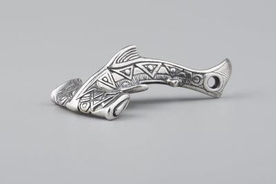 Hammerhead Shark Maori Silver Pendant - Norse Wolves