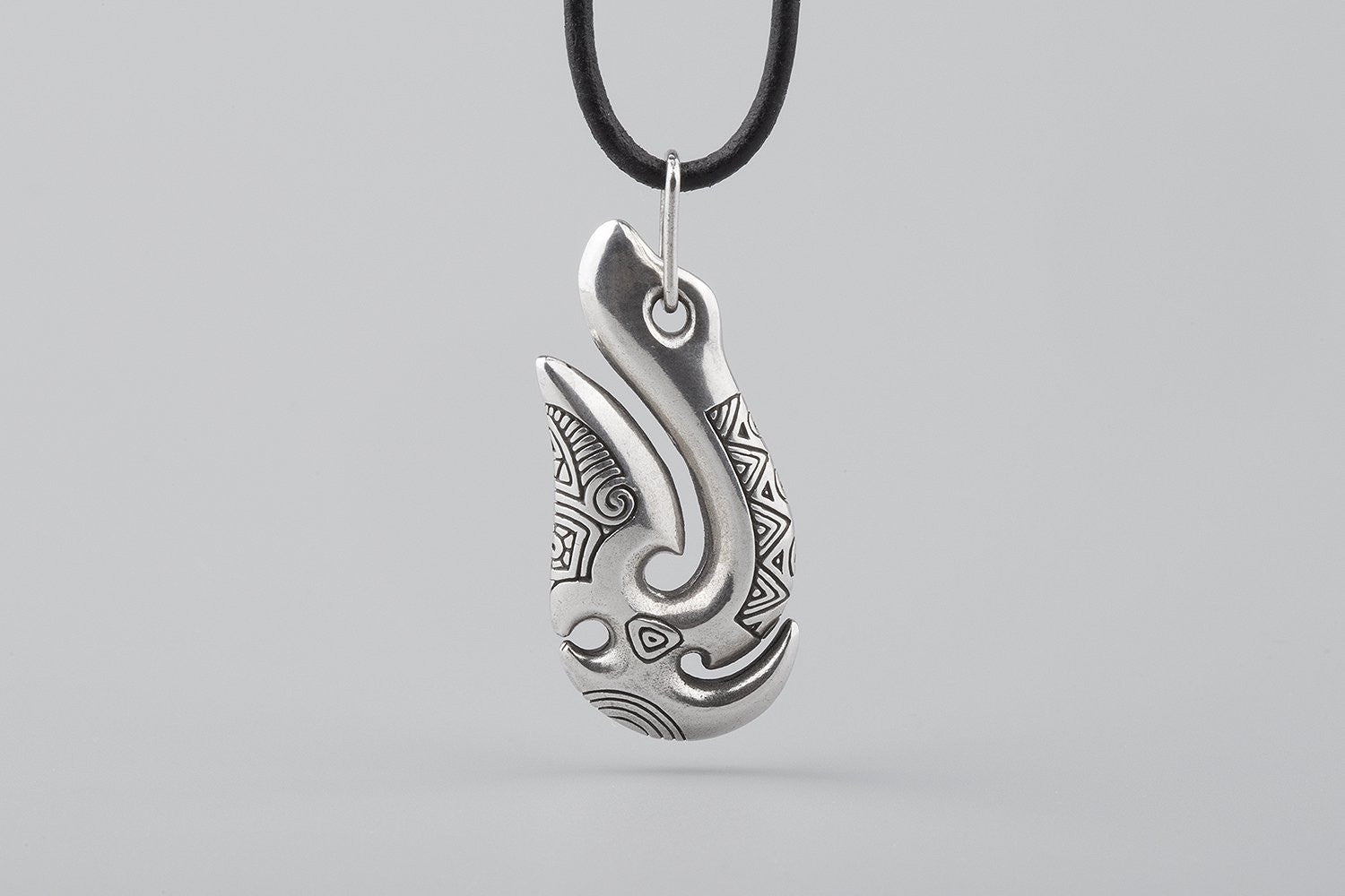 Maori Sterling Silver Fish Hook Necklace By Caroline Brook