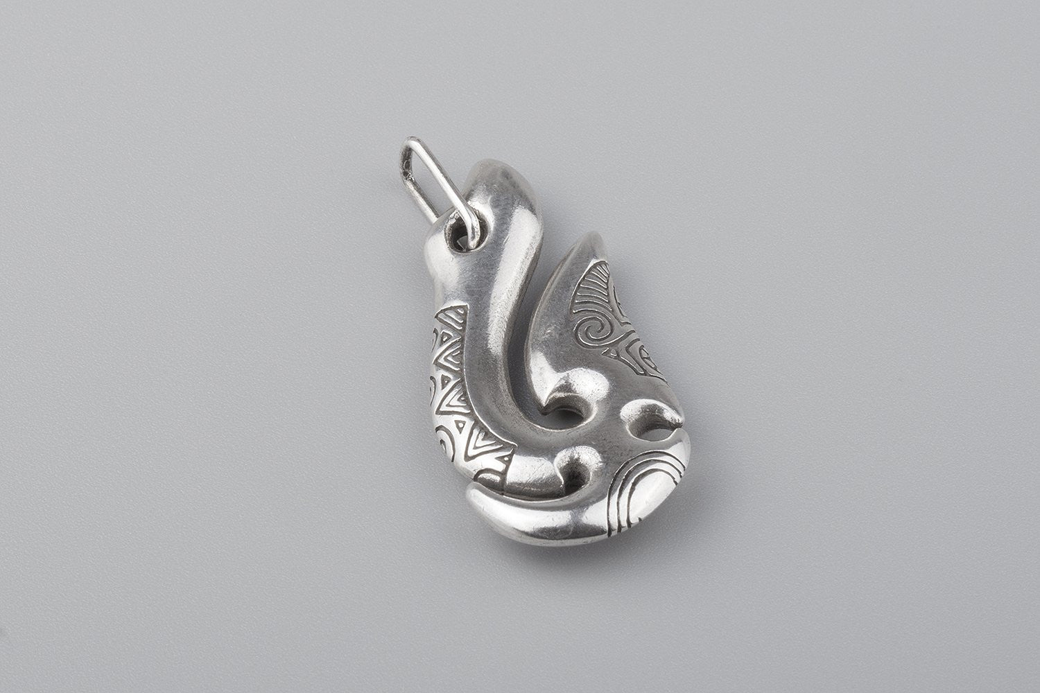 Brass Maori Hook Pendant on leather cording - Silverwaves Jewelry